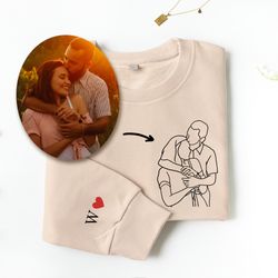 custom portrait picture sweatshirt,outline photo sweatshirt,custom portrait sweatshirt,family portrait sweatshirt,couple