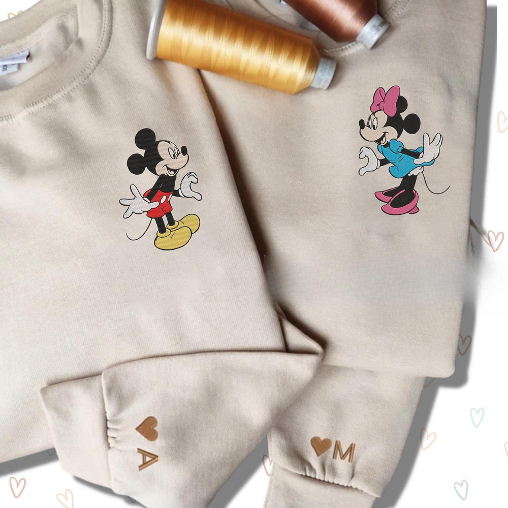 Embroidered Mickey and Minnie Sweatshirt, Embroidered couple Disneyland, Disney Valentines Couple Sweatshirt, Disney Trip Sweatshirt.jpg