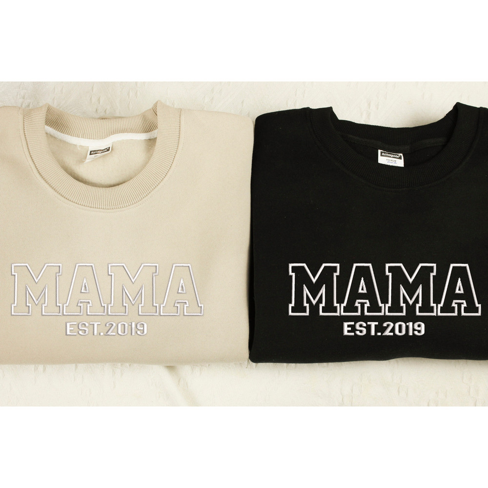 Personalized Embroidered Mama Sweatshirt With Kid Names on Sleeve, Mothers Day Gift, Birthday Gift for Mom, New Mom Gift, Minimalist Mom.jpg