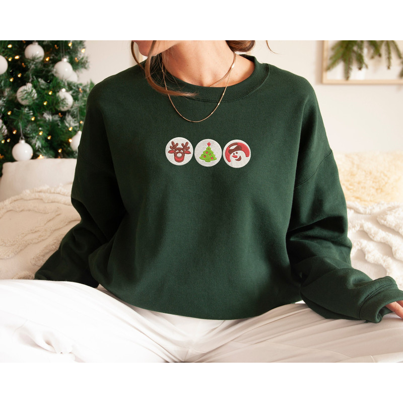 Embroidered Christmas Sugar Cookie Sweatshirt  Trendy Festive Crewneck  Embroidered Sweatshirt.jpg