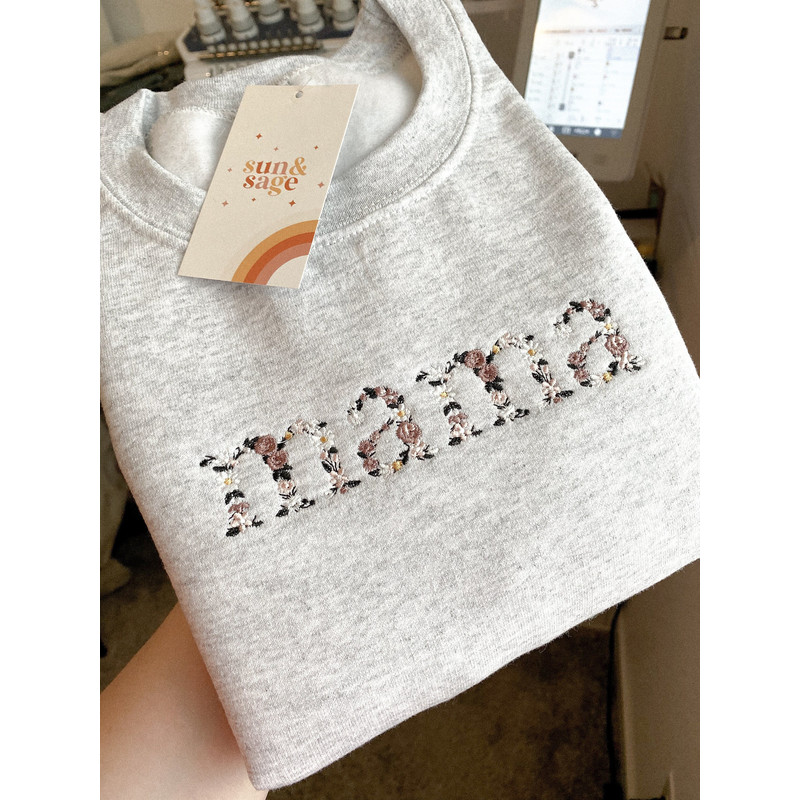 Embroidered Floral Mama Sweatshirt  Trendy Mama Crewneck  Embroidered Motherhood Simplistic Sweatshirt  Gift For Mom.jpg