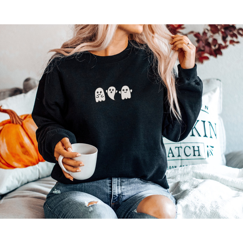 Embroidered Ghost Halloween Sweatshirt  Trendy Spooky Crewneck  Embroidered Sweatshirt  Vintage Oversized Sweatshirt.jpg