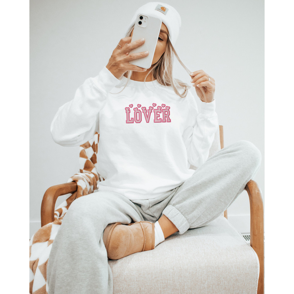 Embroidered Lover Sweatshirt  Valentine's Day Crewneck  Embroidered Sweatshirt  Gift For Her.jpg