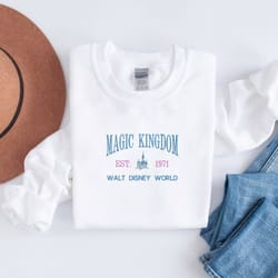 embroidered magic kingdom sweatshirt trendy magical world crewneck embroidered sweatshirt oversized sweatshirt