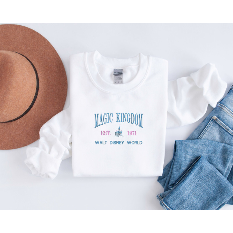 Embroidered Magic Kingdom Sweatshirt  Trendy Magical World Crewneck  Embroidered Sweatshirt  Oversized Sweatshirt.jpg