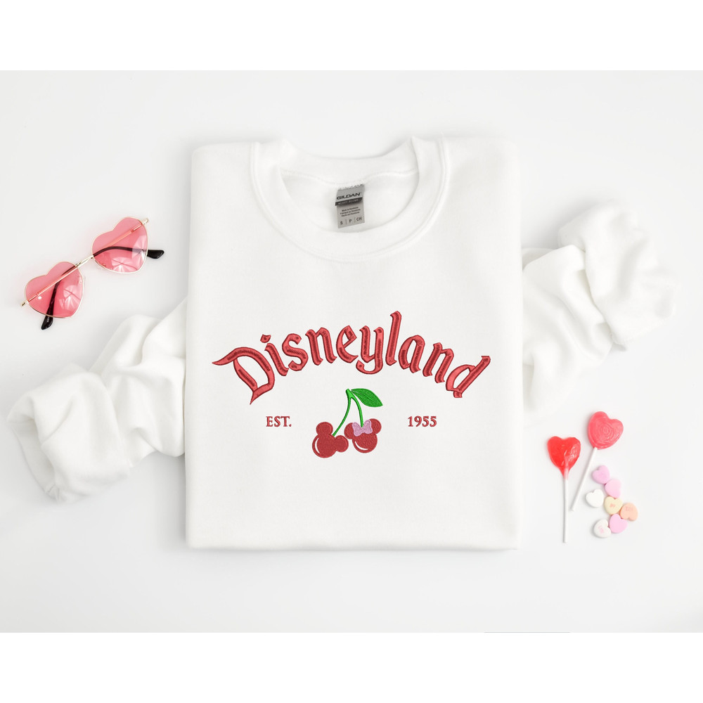 Embroidered Magical Land Valentine's Day Sweatshirt  Trendy Mickey Crewneck  Embroidered Sweatshirt.jpg
