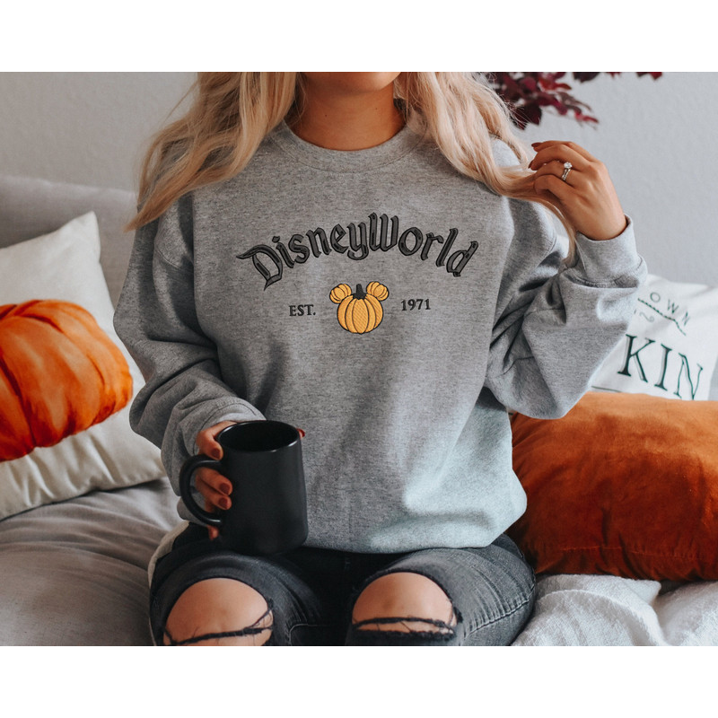 Embroidered Magical World Halloween Sweatshirt  Trendy Crewneck  Embroidered Sweatshirt  Oversized Sweatshirt 1.jpg