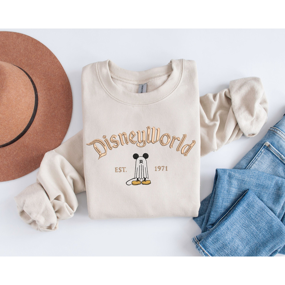 Embroidered Magical World Halloween Sweatshirt  Trendy Crewneck  Embroidered Sweatshirt  Oversized Sweatshirt.jpg