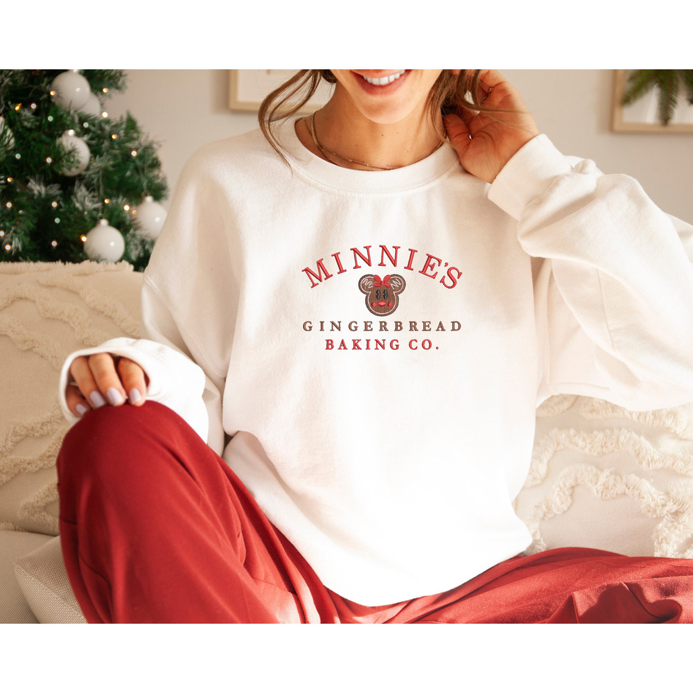 Embroidered Minnie's Gingerbread Baking Co Sweatshirt  Very Merry Christmas Crewneck  Embroidered Sweatshirt  Christmas Gift.jpg