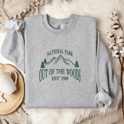embroidered out of the woods sweatshirt trendy crewneck embroidered sweatshirt gift for her