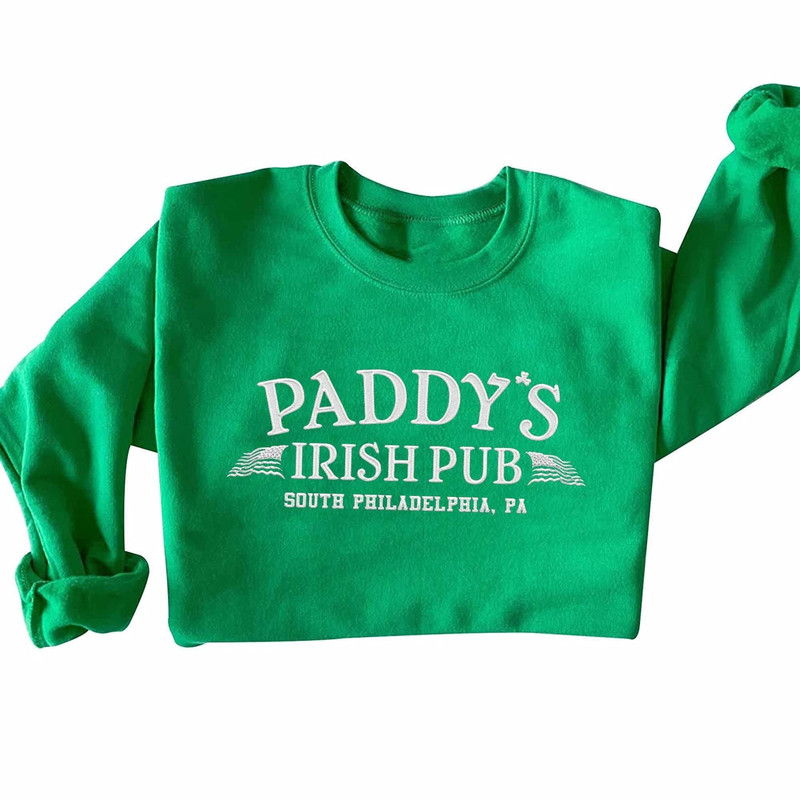 Embroidered PADDY'S Irish Pub St. Patrick's Day T-shirt Funny, Embroidered Sweatshirt, Custom Text Crew sweatshirt, Custom Sweatshirt.jpg