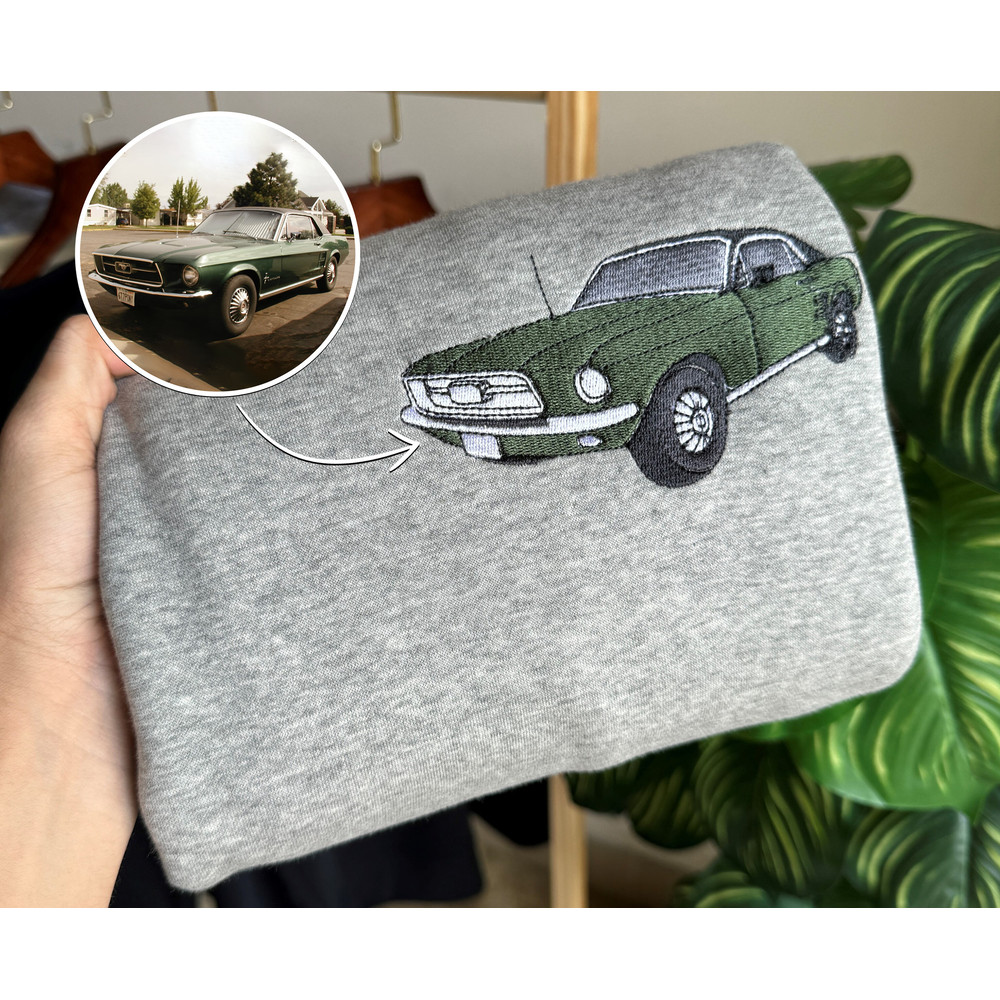 Custom Embroidered Car Sweatshirt Embroidered Custom Car From Your Photo Crewneck Shirt Personalized Car Sweatshirt Dad Gift Gift For Him.jpg