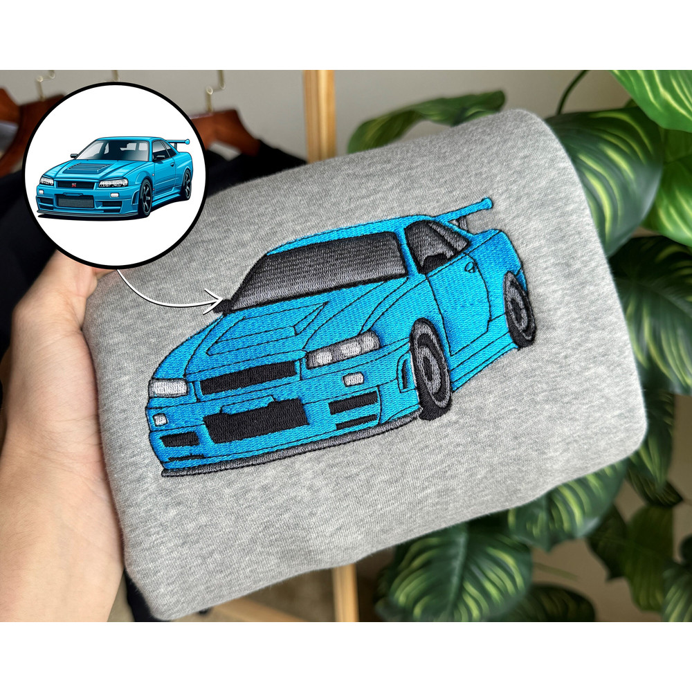 Custom Embroidered Car Sweatshirt Hoodie The Perfect Gift for Car Lovers Personalized Embroidered Car Sweater Crewneck Dad Gift Gift For Him.jpg