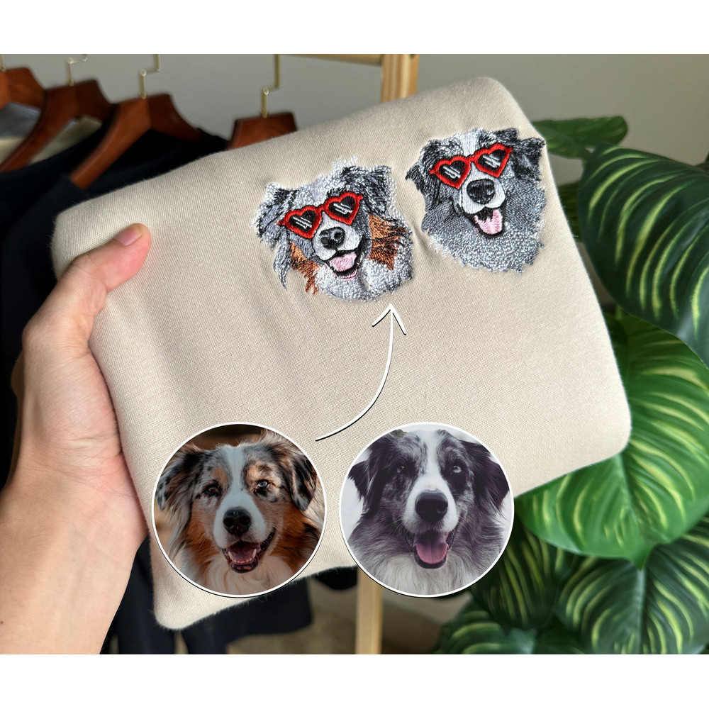 Custom Embroidered Dog Sweatshirt From Your Photo Valentines Day Cat Dog shirt Embroidered Custom Cat Picture Sweatshirt Crewneck Hoodie.jpg