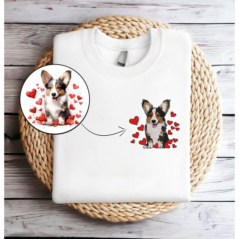 Custom Embroidered Dog Sweatshirt From Your Photo Valentines Day shirt Embroidered Picture Sweatshirt Valentine Dog Anniversary Gift Shirt.jpg
