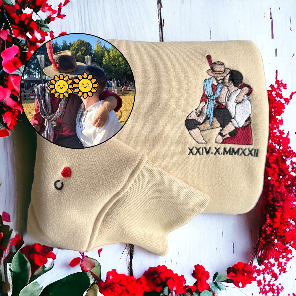 Custom Embroidered Portrait Sweatshirt From Your Photo Valentines Day shirt LGBT Embroidered Picture Sweatshirt Matching Anniversary Gift.jpg