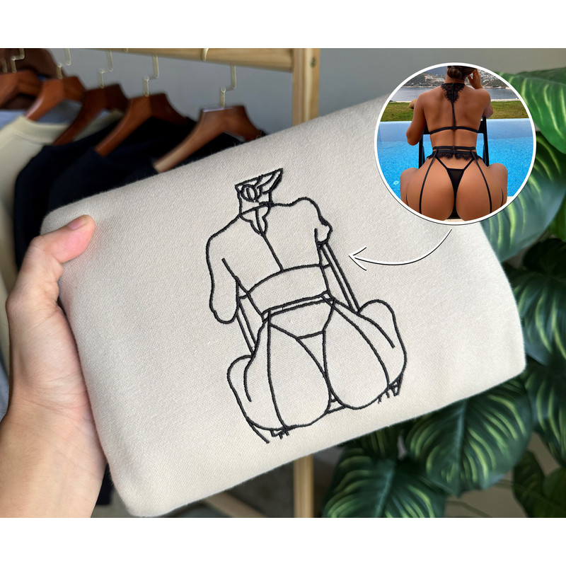 Custom Embroidered Spicy Sweatshirt for Boyfriend Embroidered Spicy Portrait from Photo Sweatshirt Crewneck Shirt Valentine Gift for Him 1.jpg