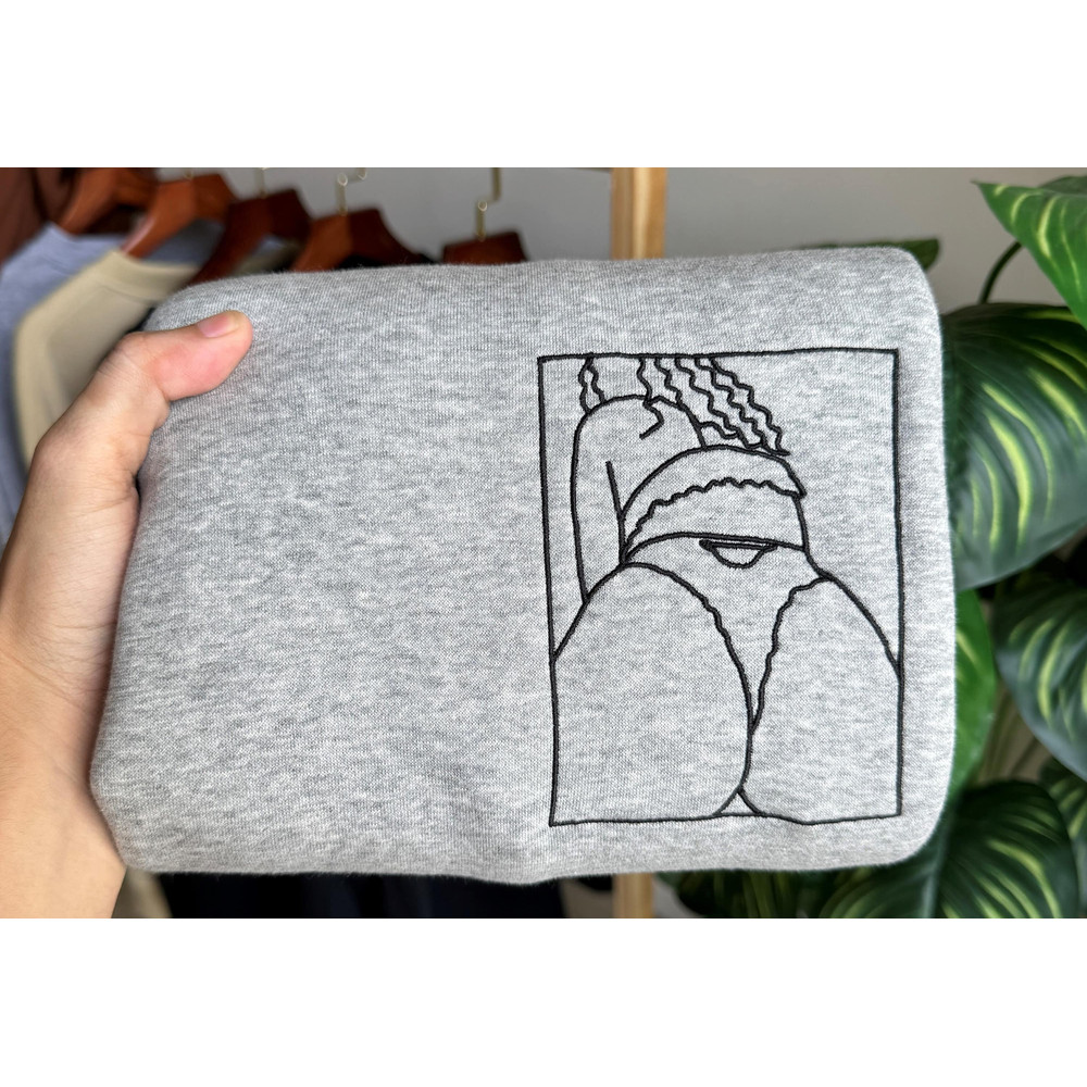 Custom Embroidery Spicy Sweatshirt Personalized Embroidered Spicy Hoodie with Line Art Photo Sweatshirt Crewneck Valentine Gift for Him Her.jpg