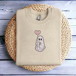 embroidered be my boo sweatshirt embroidered valentine ghost sweatshirt ghost valentine sweater cute valentines sweater