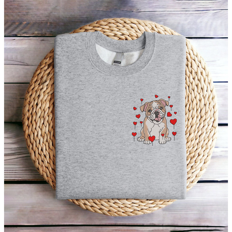 Embroidered Bulldog Sweatshirt Embroidered Valentines Dog Sweatshirt Valentine's Bulldog Love Sweatshirt Bulldog Heart Shirt Crewneck Hoodie.jpg