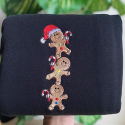 embroidered christmas ginger bread sweatshirt gingerbread christmas sweater women christmas sweatshirt christmas crewnec