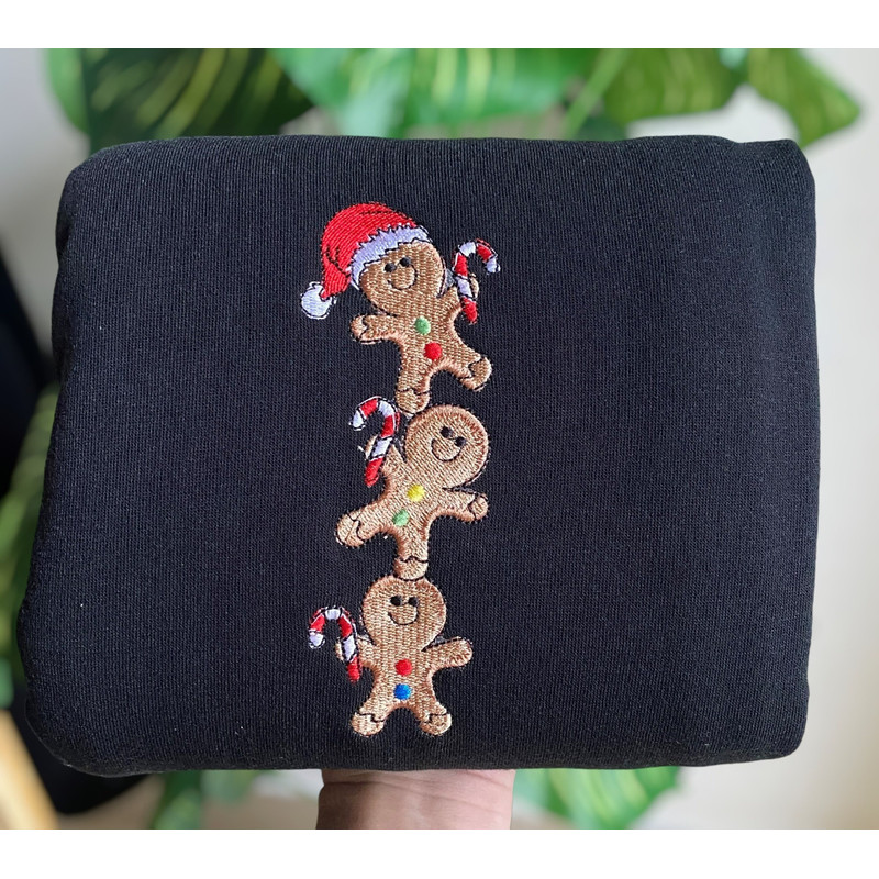 Embroidered Christmas Ginger Bread Sweatshirt Gingerbread Christmas Sweater Women Christmas Sweatshirt Christmas Crewneck Winter Sweatshirt.jpg