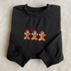 embroidered christmas gingerbread sweatshirt ginger bread christmas sweater women christmas sweatshirt christmas crewnec