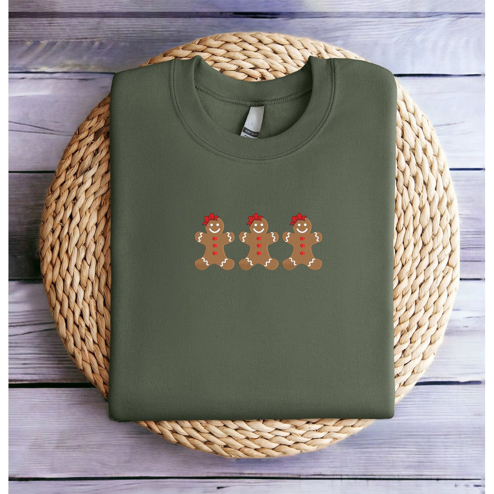 Embroidered Christmas Sweatshirt Gingerbread Santa Christmas Sweatshirt Women Christmas Sweatshirt Crewneck Ugly Xmas Sweater Shirt Hoodie.jpg