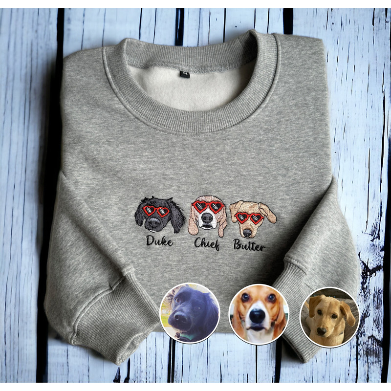 Embroidered Custom Dog Cat From Your Photo Sweatshirt Personalize Cat Dog From Your Photo Sweatshirt Custom Valentine's Cat Dog Crewneck.jpg