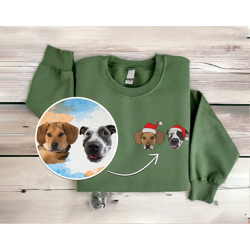 Embroidered Custom Dog Christmas From Your Photo Sweatshirt Personalize Dog Christmas Sweatshirt Christmas Crewneck Sweater Women Christmas.jpg