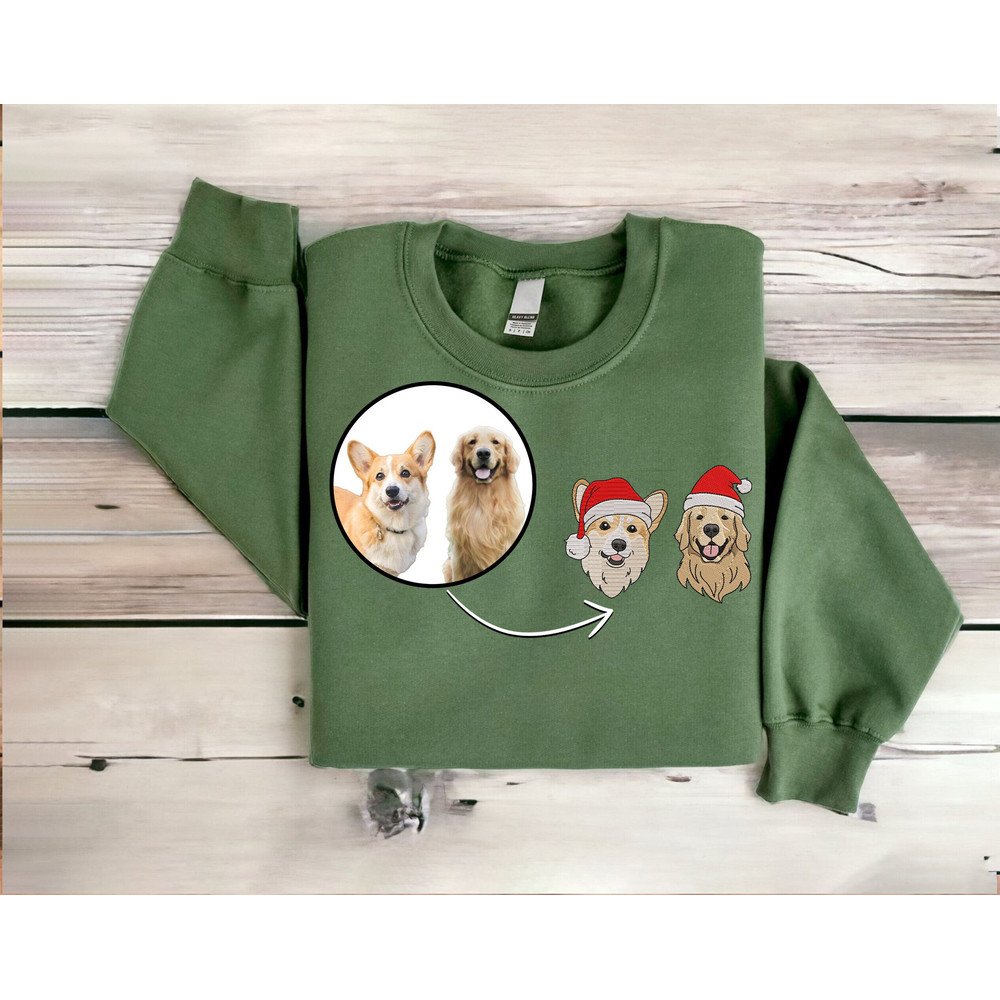 Embroidered Custom Dog From Your Photo Christmas Sweatshirt Personalize Dog Christmas Sweater Crewneck Women Christmas Sweatshirt Ugly Xmas.jpg