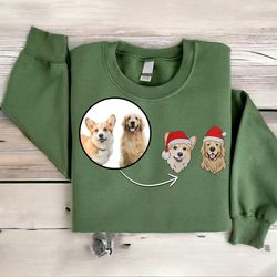 Embroidered Custom Dog From Your Photo Christmas Sweatshirt Personalize Dog Christmas Sweater Crewneck Women Christmas S