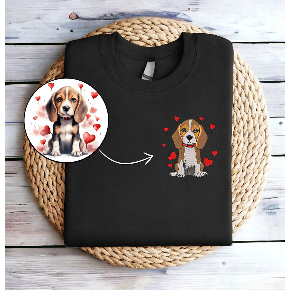 Embroidered Custom Dog Sweatshirt From Your Photo Embroidered Picture Sweatshirt Embroidered Valentine Dog Anniversary Gift Shirt Crewneck 1.jpg