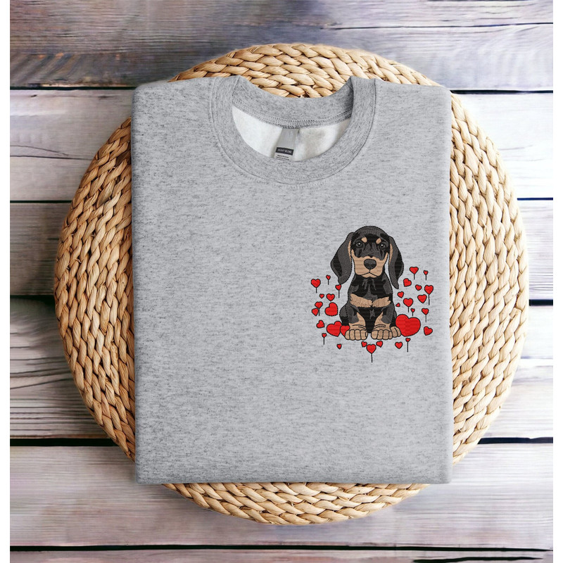 Embroidered Dachshund Sweatshirt Embroidered Valentines Dog Sweatshirt Valentine's Dachshund Love Sweatshirt Dachshund Heart Shirt Crewneck.jpg