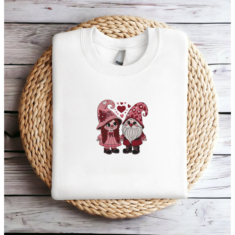 Embroidered Gnome Couple Valentines Sweatshirt Gnome Couple Shirt Valentines Day Shirts For Woman Valentines Day Gift Happy Valentine's Day.jpg