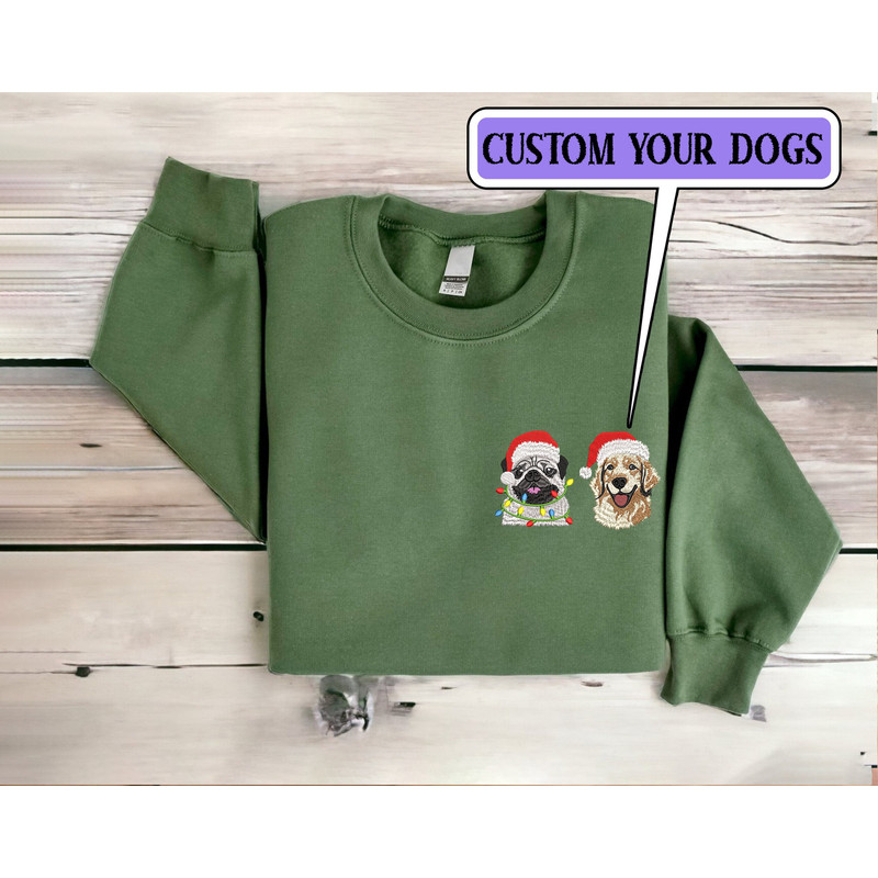 Embroidered Personalize Dog Christmas Sweatshirt Christmas Custom Dog Sweatshirt Women Christmas Sweater Crewneck Ugly Xmas Winter Sweater.jpg