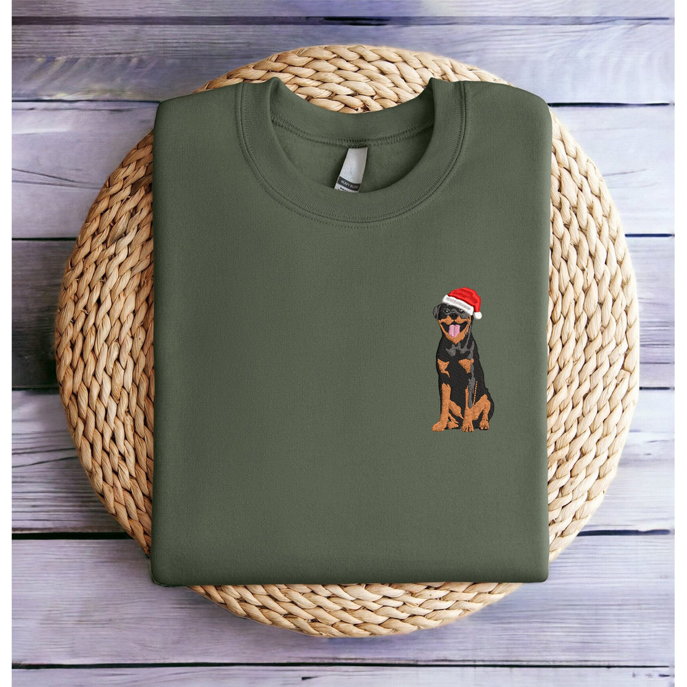 Embroidered Rottweiler Dog Christmas Sweatshirt Christmas Dog Sweatshirt Women Christmas Sweater Crewneck Ugly Xmas Winter Sweatshirt Hoodie.jpg