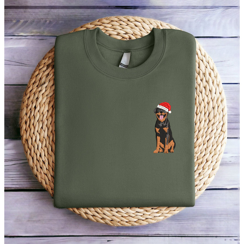 Embroidered Rottweiler Dog Christmas Sweatshirt Christmas Dog Sweatshirt Women Christmas Sweater Crewneck Ugly Xmas Winter Sweatshirt Hoodie.jpg