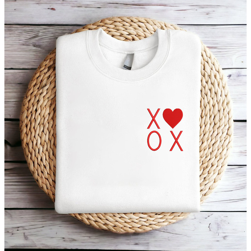 Embroidered Valentines Day Shirt for Women, Valentines Day Gift for Her Embroidered Crewneck XOXO Sweatshirt Heart Sweatshirt Shirt Hoodie.jpg