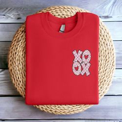embroidered valentines day sweatshirt embroidered xoxo valentine sweatshirt valentines crewneck heart sweater love shirt