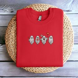 embroidered valentines day sweatshirt valentines ghost sweatshirt cute ghost sweater valentines gift spooky valentine sh