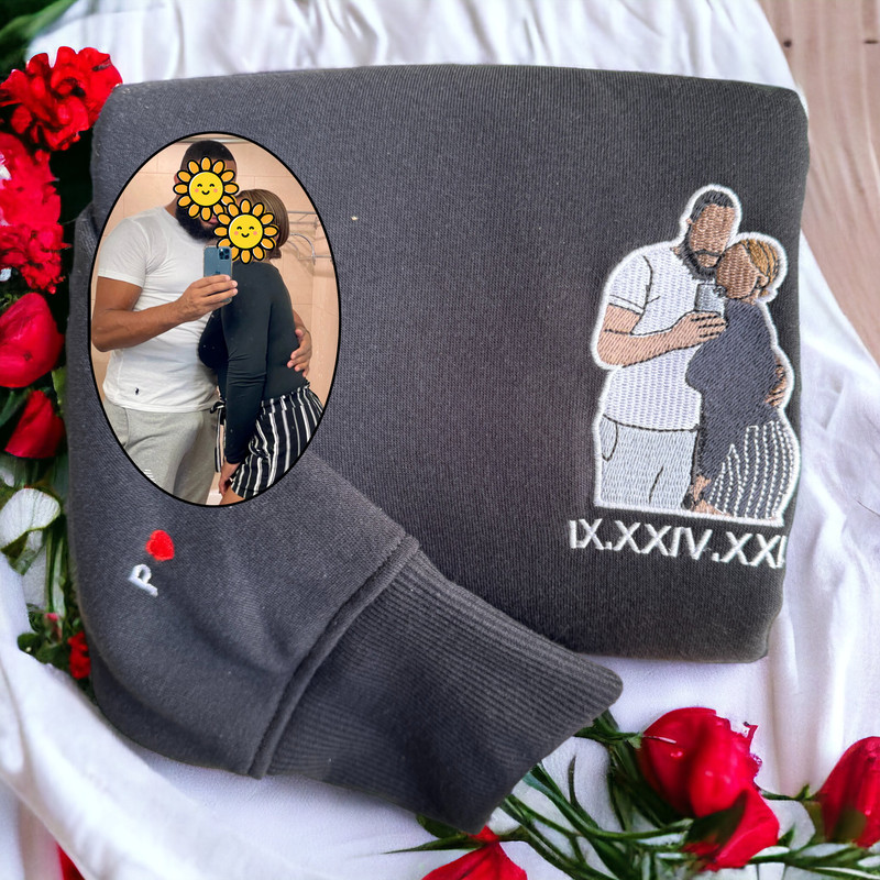 Valentines Day shirt Custom Embroidered Portrait Sweatshirt From Your Photo Embroidered Picture Sweatshirt Matching Couple Anniversary Gift.jpg