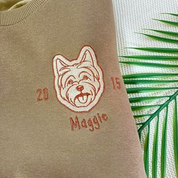 christmas present custom for pet lovers,pet portrait sweatshirt,custom embroidered pet sweatshirts,dog facename embroide