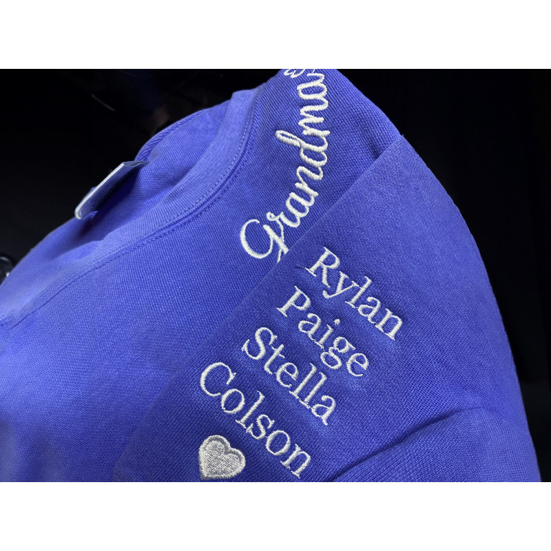 Comfort Colors® Custom Embroidered Grandma Sweatshirt With Grandkids Names On Sleeve, Grandma Embroidered Sweatshirt,Grandma Mother Day Gift 1.jpg