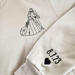 custom embroidered portrait from photo sweatshirt, couple sweatshirts,couple matching hoodies,anniversary gift,weddingen