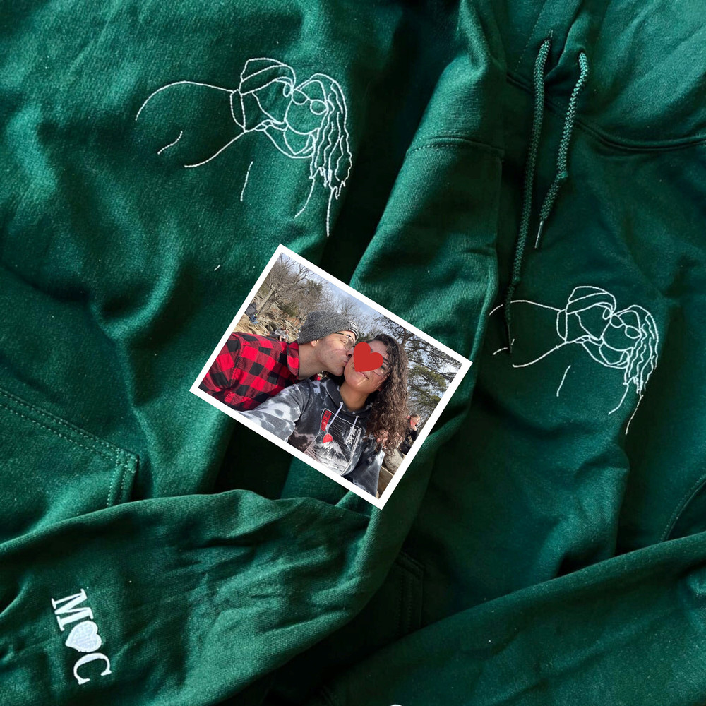 Custom Embroidered Portrait From Photo Sweatshirt, Picture Sweatshirt Embroidered, Matching Hoodies for Couple, Anniversary Gifts.jpg