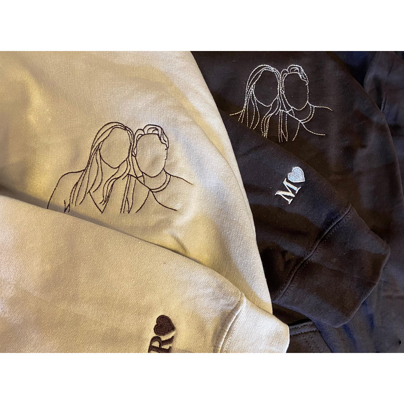 Custom Embroidered Sweatshirt Portrait Photo for Men Women, Personalized Anniversary Sweatshirt Couple for Boyfriend, for Him Her Husband.jpg