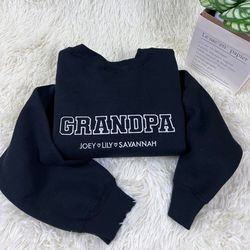 custom grandpa embroidered sweatshirt, pregnancy announcement, fathers day gift, grandpa hoodie, fathers day shirt