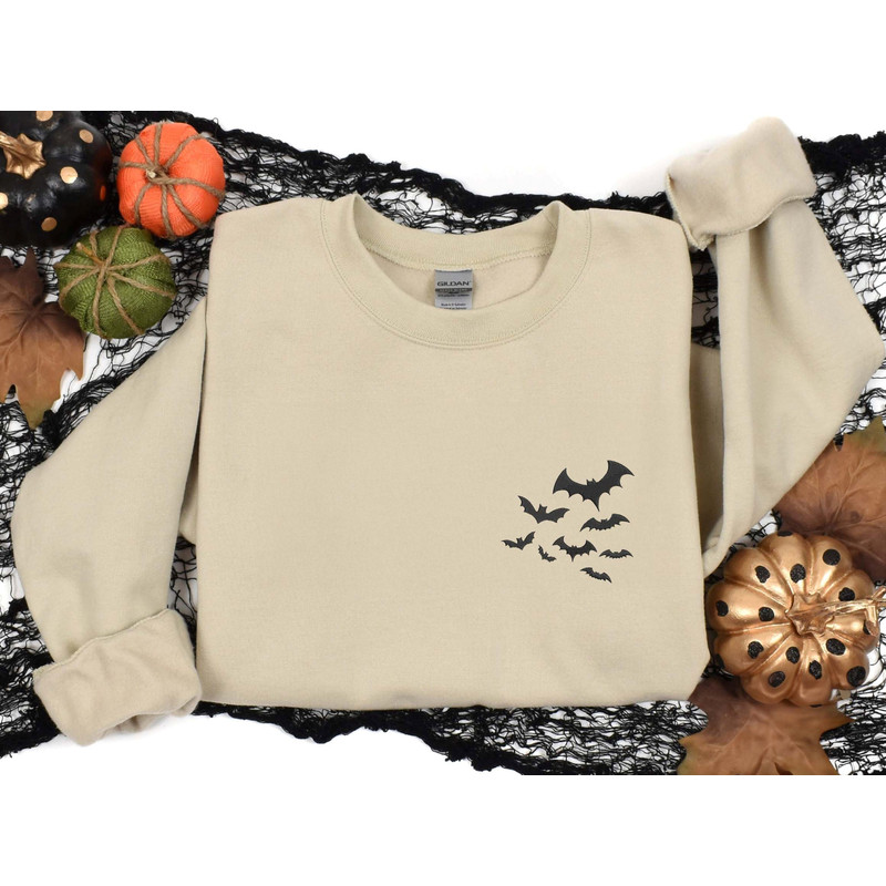 Embroidered Bats Sweatshirt, Halloween Sweatshirt, Its Frickin Bats, Fall Sweatshirt, Halloween Crewneck, Ghost Shirt, Spooky Season.jpg