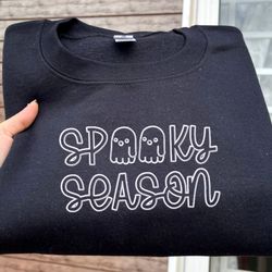embroidered halloween sweatshirt, halloween sweatshirt, spooky, ghost, y2k style embroidered crewneck, spooky season cre